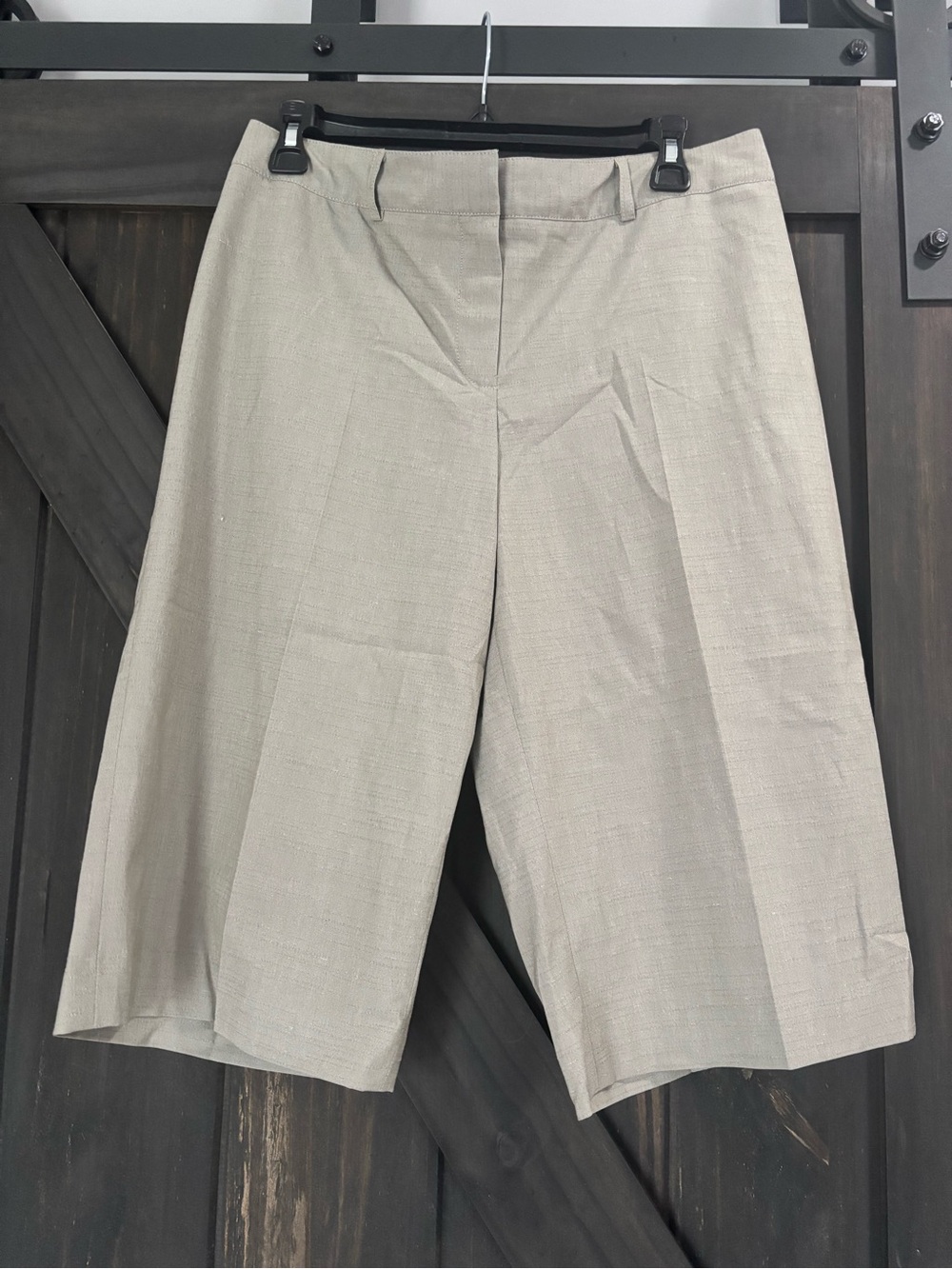 Alfani Light Beige Wide-Leg Crop Capris